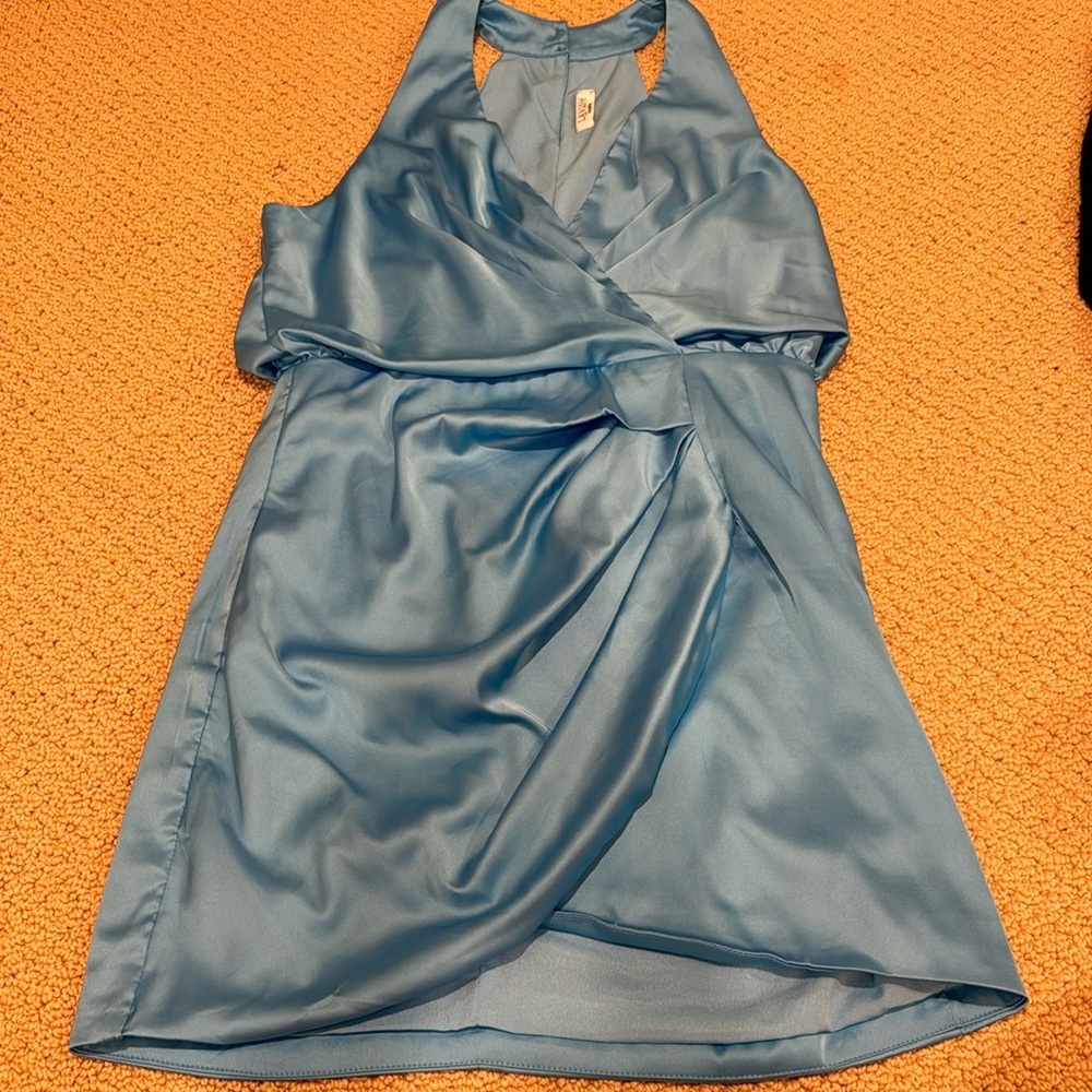 Blue Satin Dress